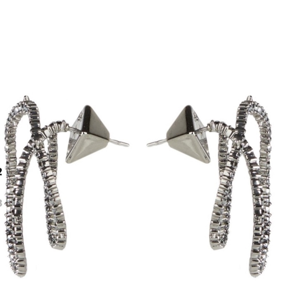 Alexis Bittar Noire Black Crystal Coiled Gold Thorn Orbiting Post Earrings - Picture 4 of 16